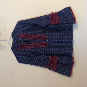 Cotton and silk j.crew blouse with bell sleeves